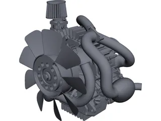 Two-Stroke Engine CAD 3D Model