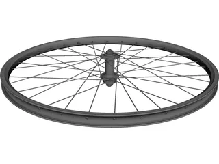 Front Bicycle Wheel Mavic Rim Shimano Hub CAD 3D Model