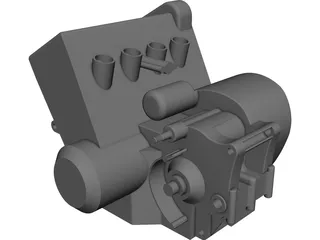 Engine Honda CBR-600RR CAD 3D Model