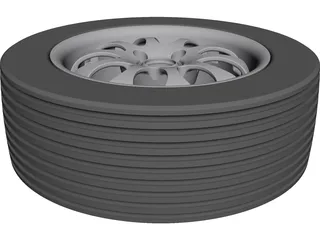 Tyre and Rim CAD 3D Model