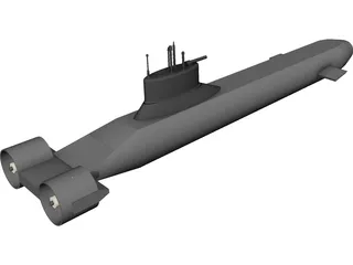 Typhoon Submarine CAD 3D Model