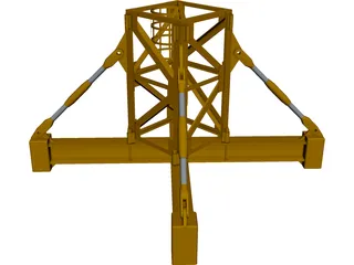 Crane Body Segment Ground Base CAD 3D Model