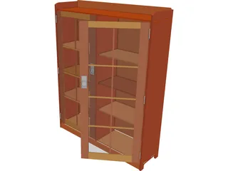 Mission Style Bookcase 3D Model