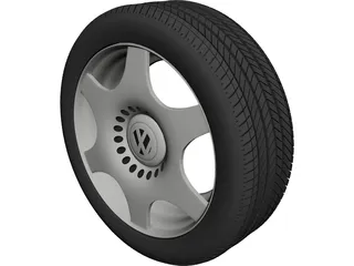 VW Rim and Tyre 3D Model