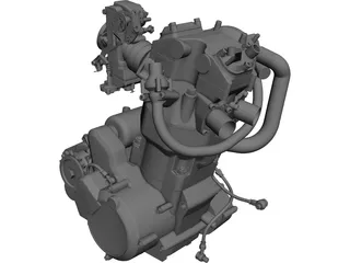 KTM 640 LC4 Engine CAD 3D Model