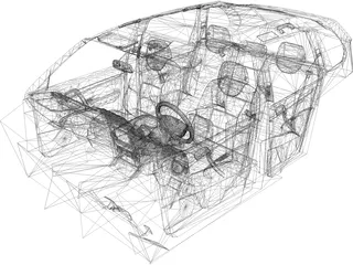 Interior Porsche Cayenne (2009) 3D Model