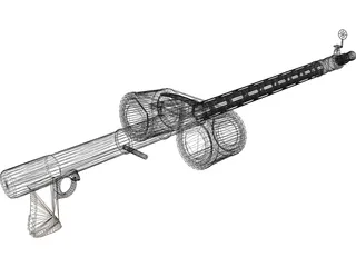 MG-15 German Machine Gun 3D Model