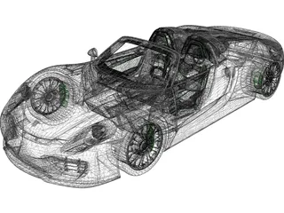 Porsche 918 Spyder (2014) 3D Model