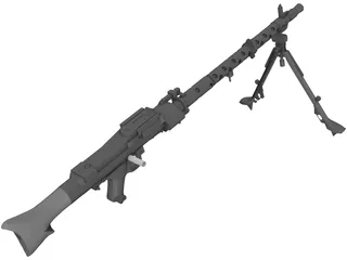 German Machinegun MG34 WWII 3D Model