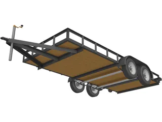 Car Hauling Trailer 3D Model