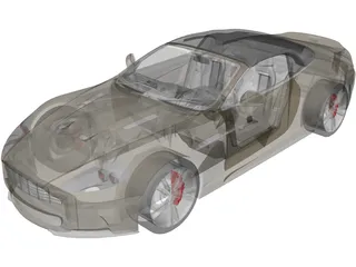 Aston Martin DB9 Volante (2009) 3D Model