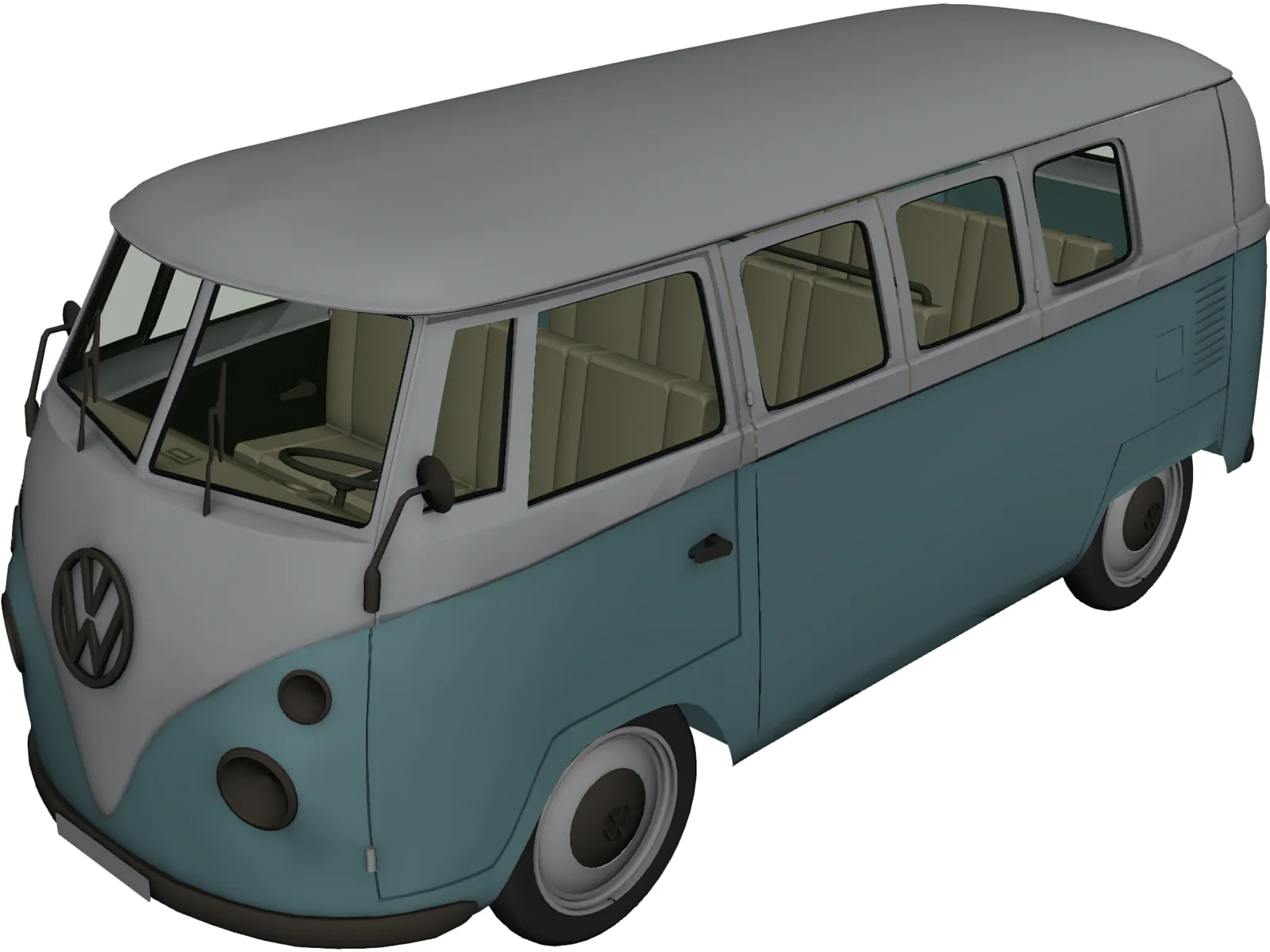 Volkswagen Combi (1971) 3D Model main preview