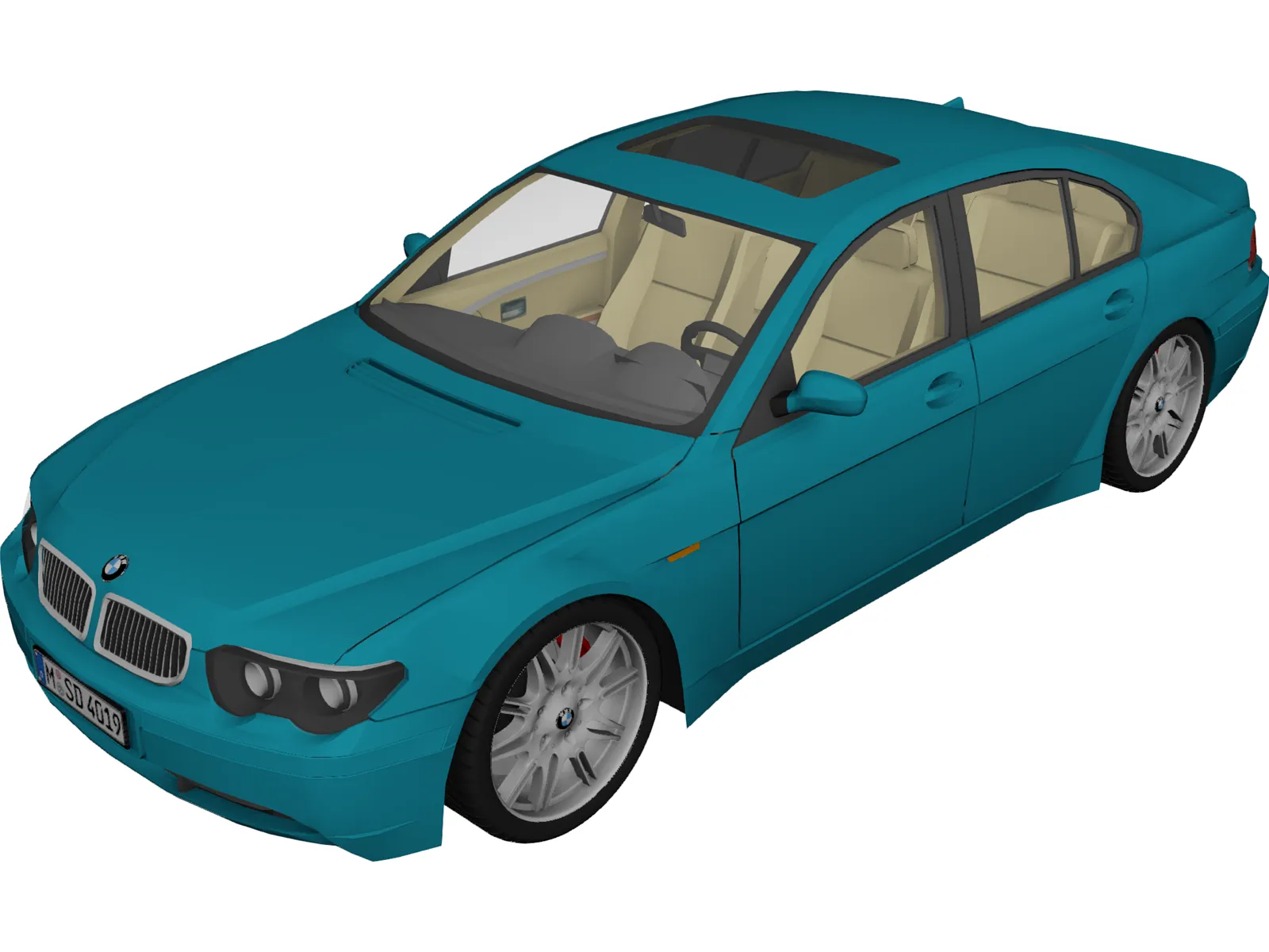 BMW 7-series 3D Model main preview