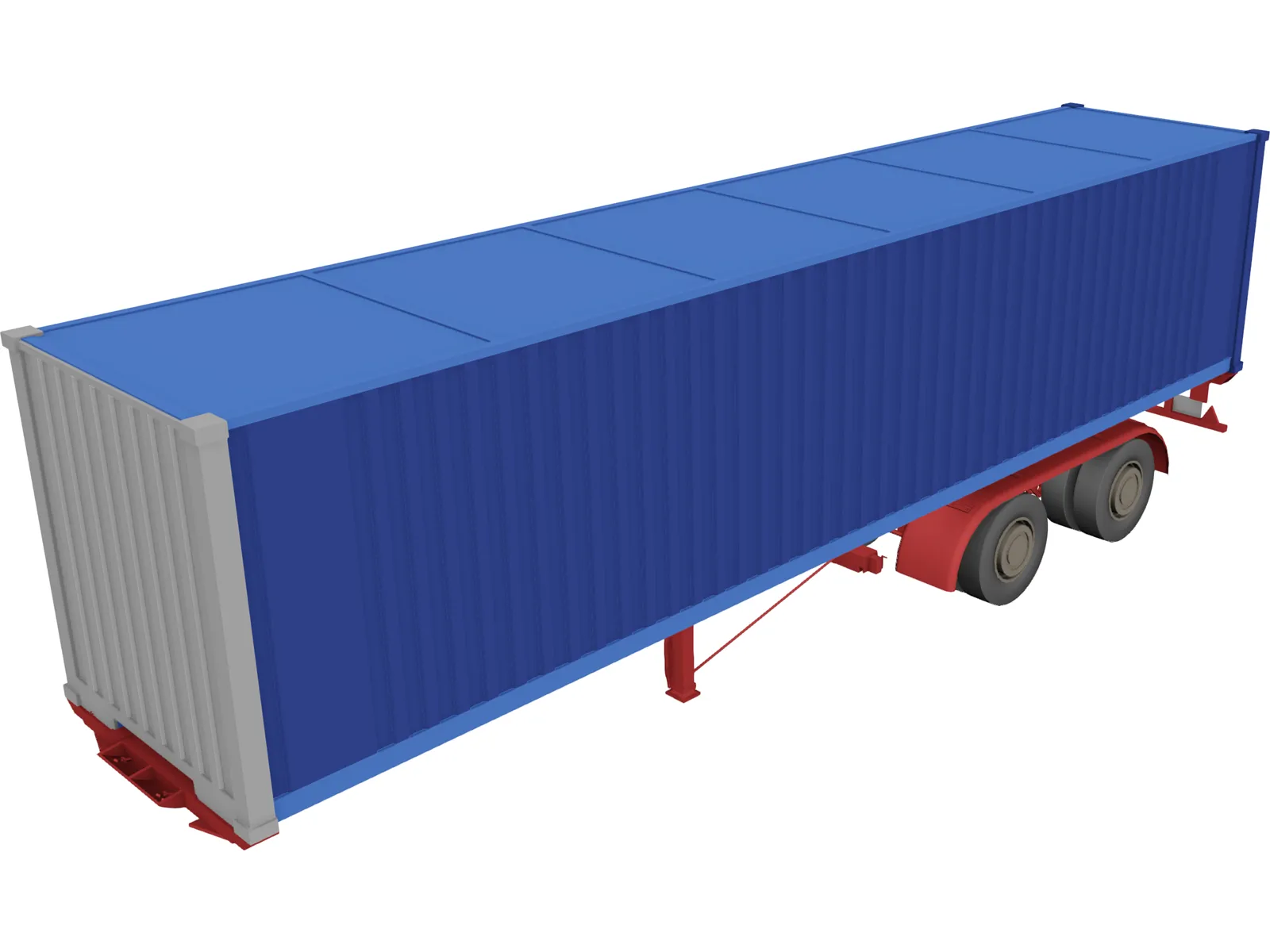 Renault Magnum Container Trailer 3D Model main preview