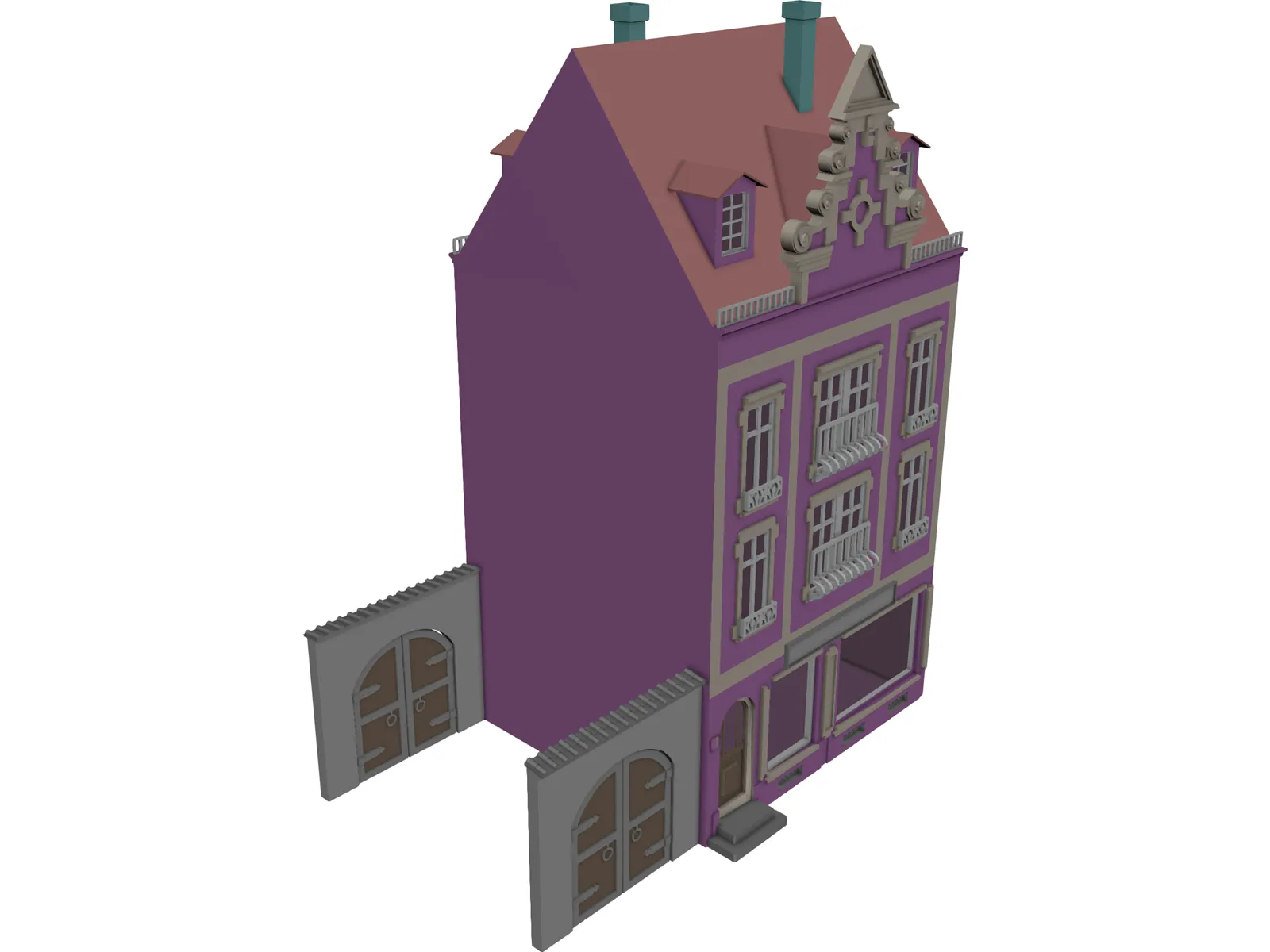 Town House 3D Model main preview