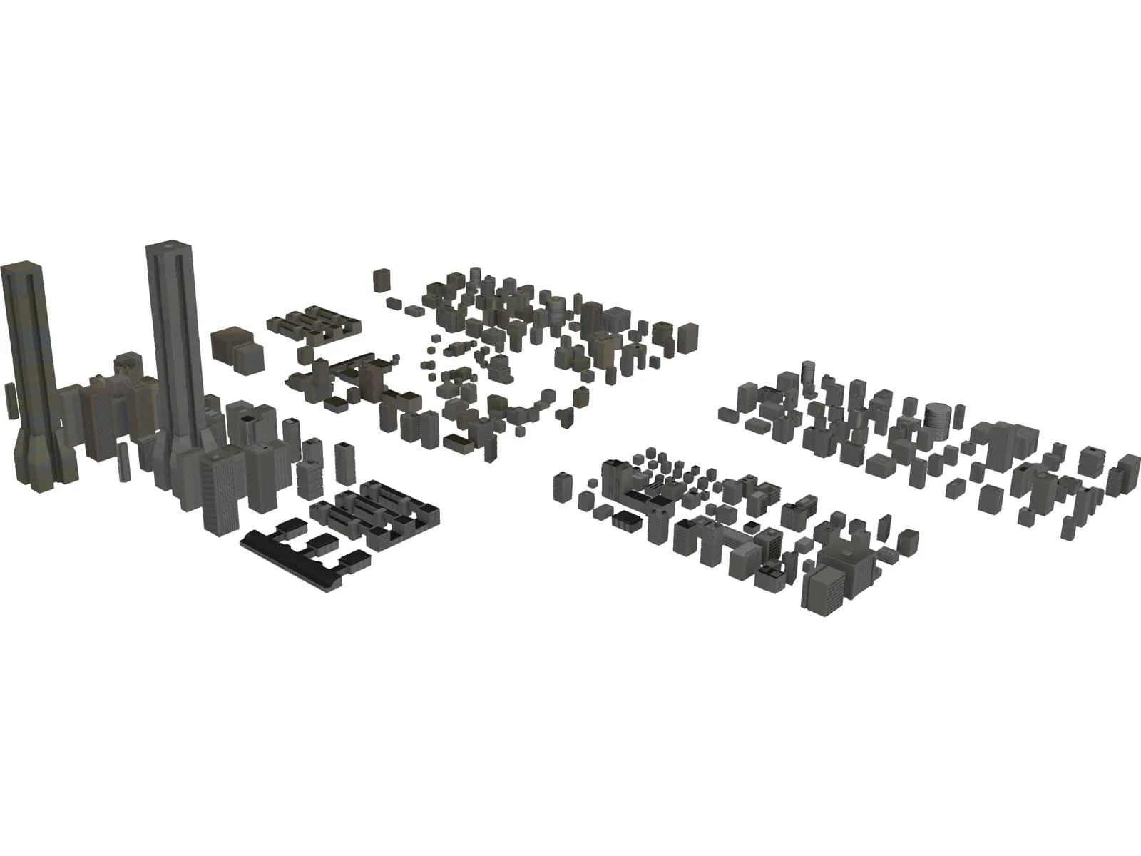 City Buildings Set 3D Model main preview