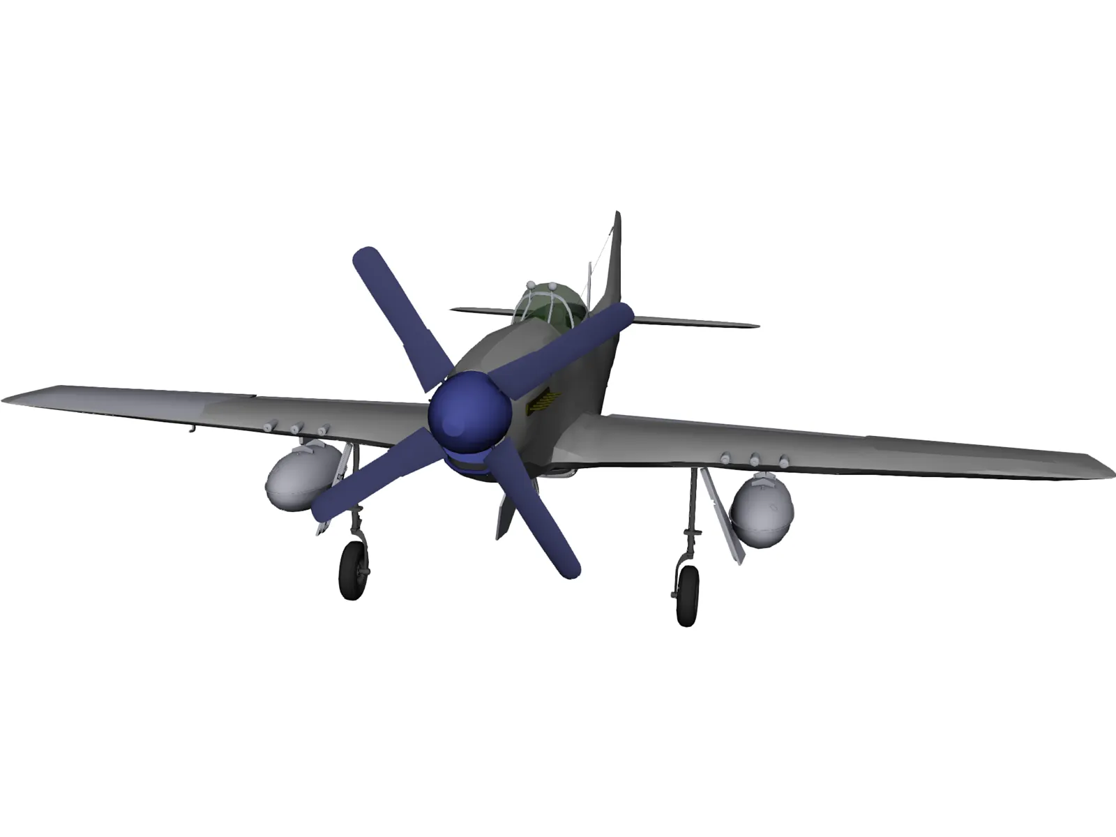 North American Mustang MP51D 3D Model main preview