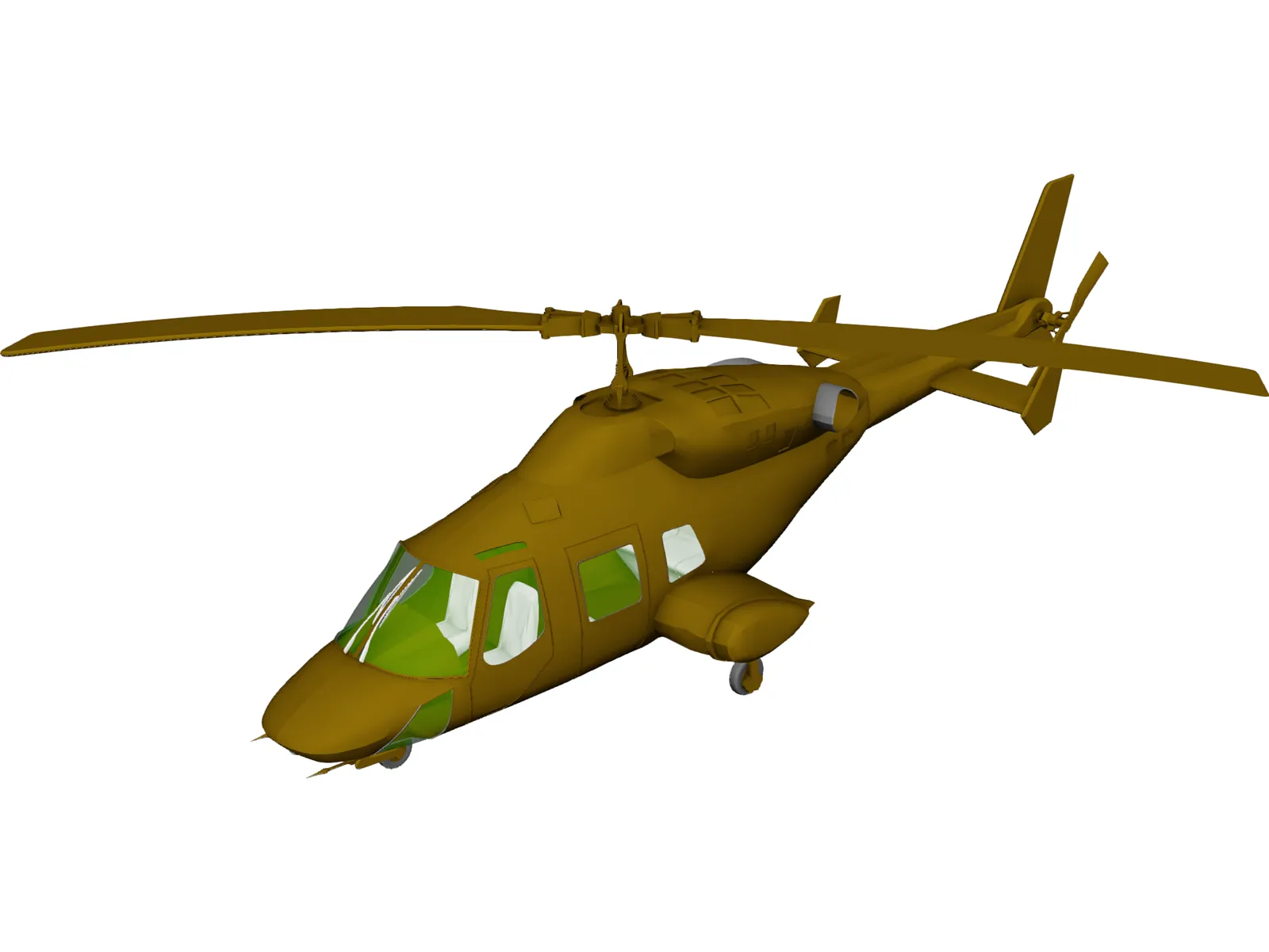 Bell 222 3D Model main preview