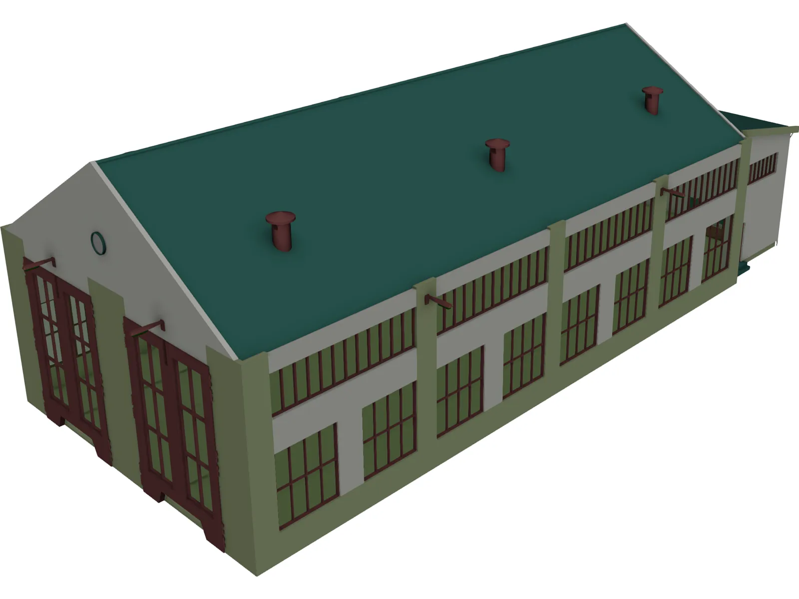 Train Coach 3D Model main preview