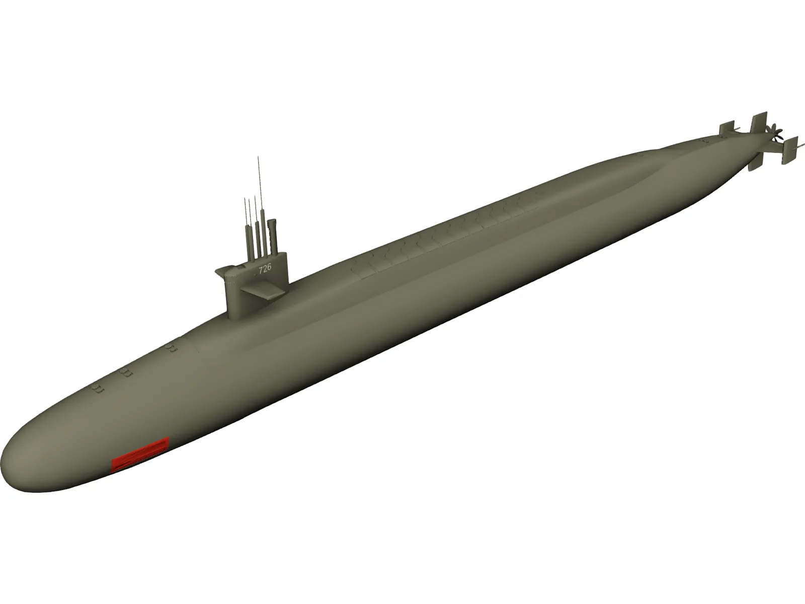 USS Ohio 3D Model main preview