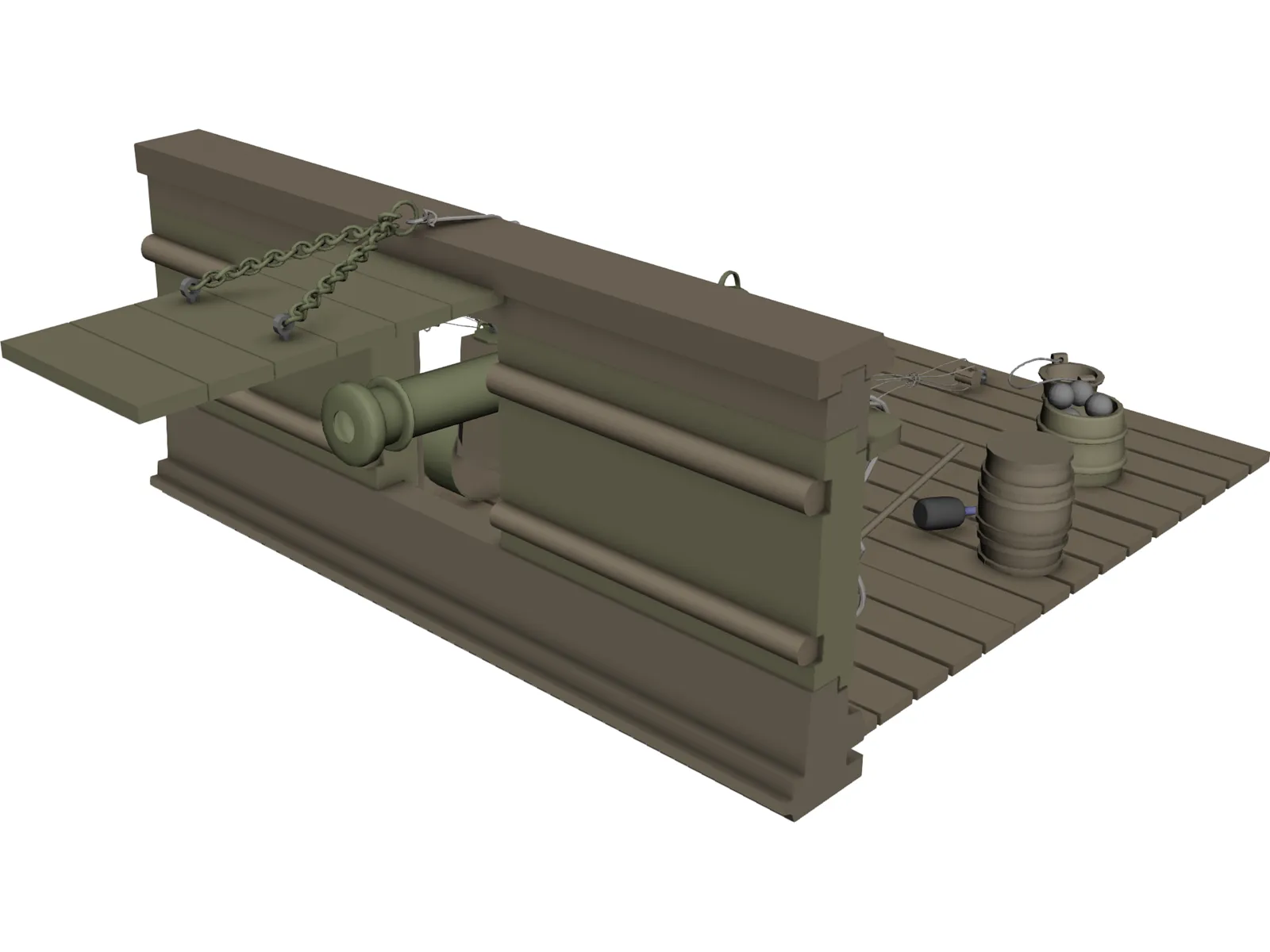 British Naval Cannon (12 lb) 3D Model main preview