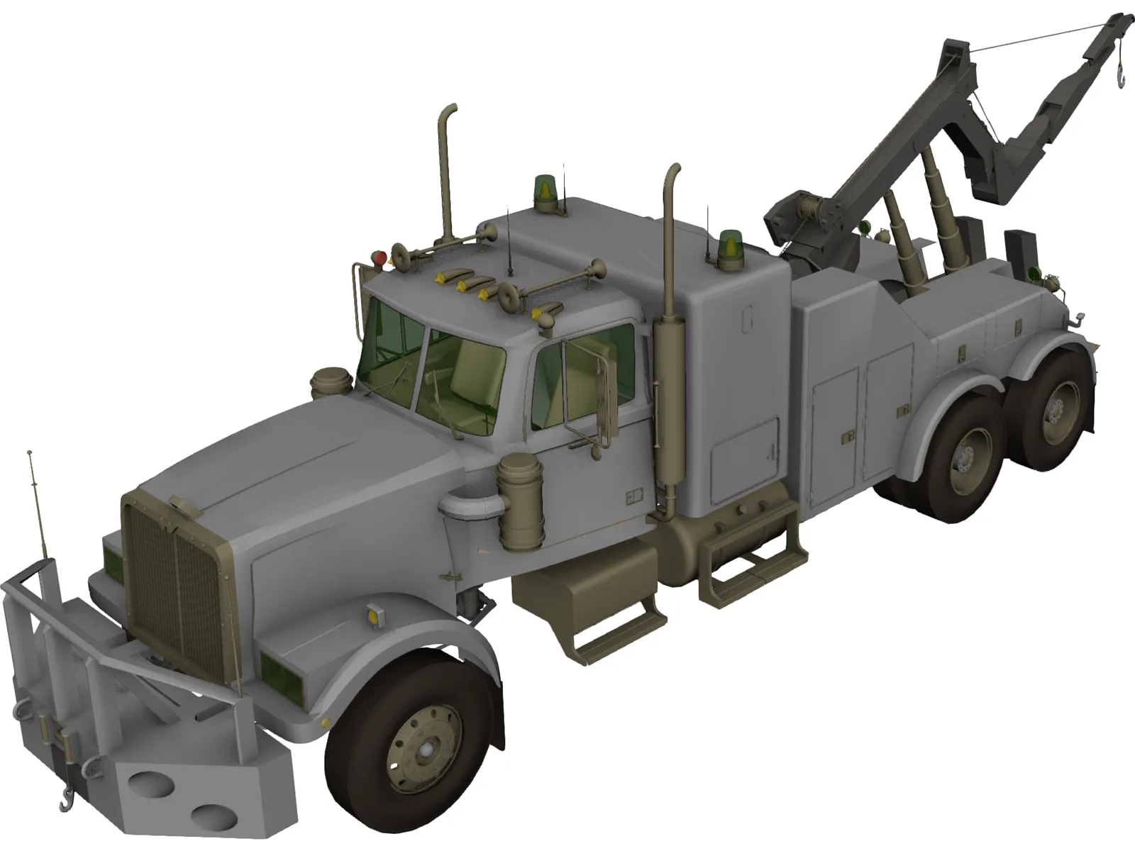 Wreck Recovery Truck 3D Model main preview
