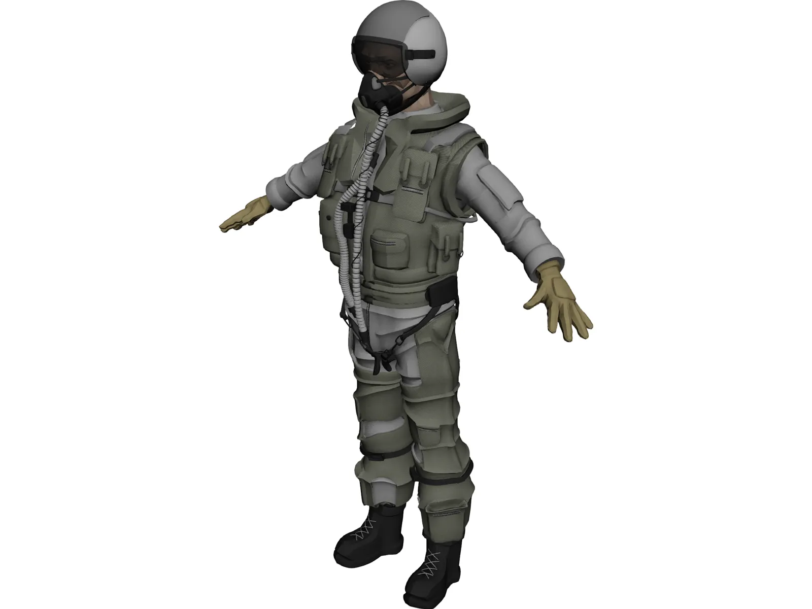 Fighter Pilot 3D Model main preview