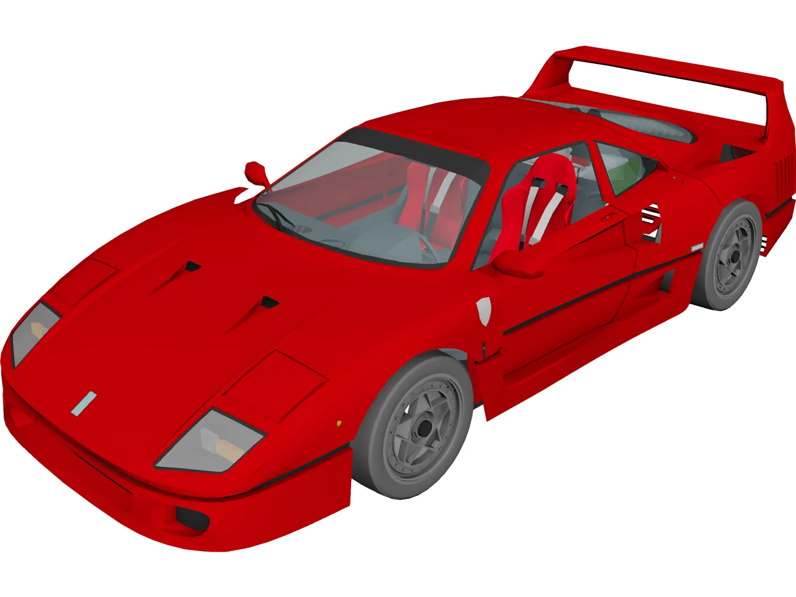 Ferrari F40 (1987) 3D Model main preview