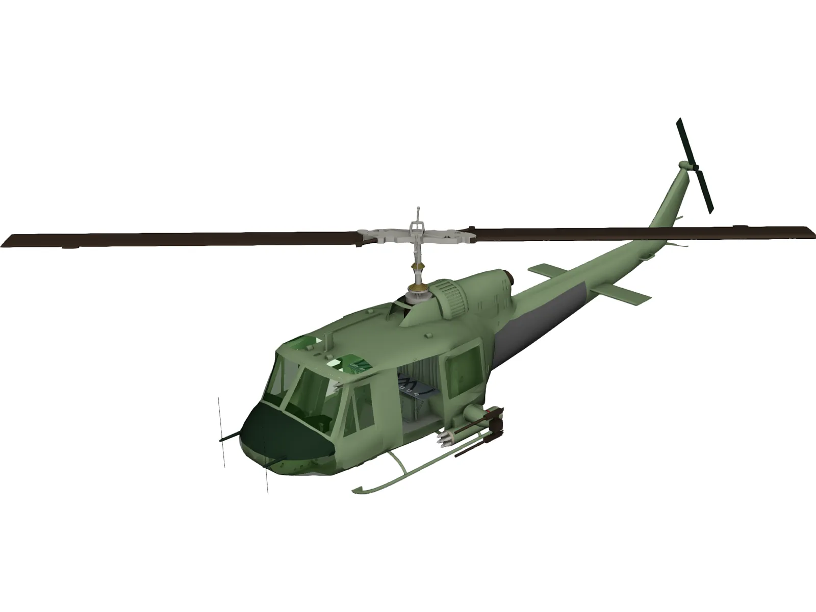 Bell UH-1H Huey 3D Model main preview