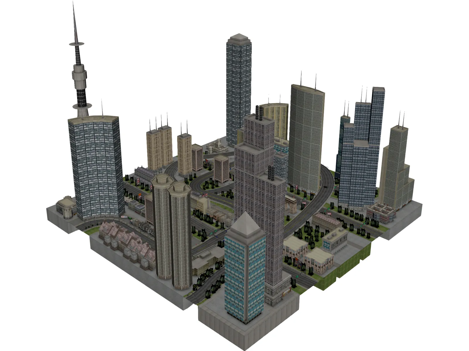 City Part Metropolis 3D Model main preview