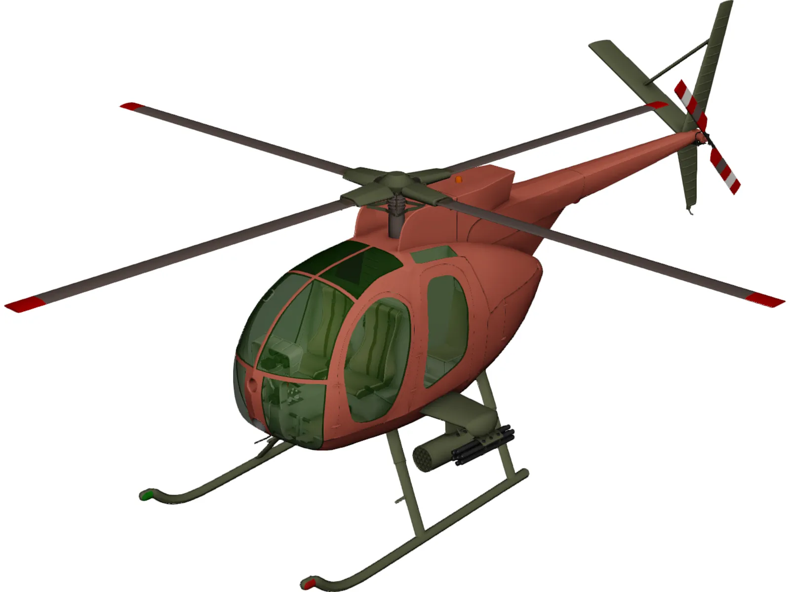 Hughes OH-6A Cayuse 3D Model main preview