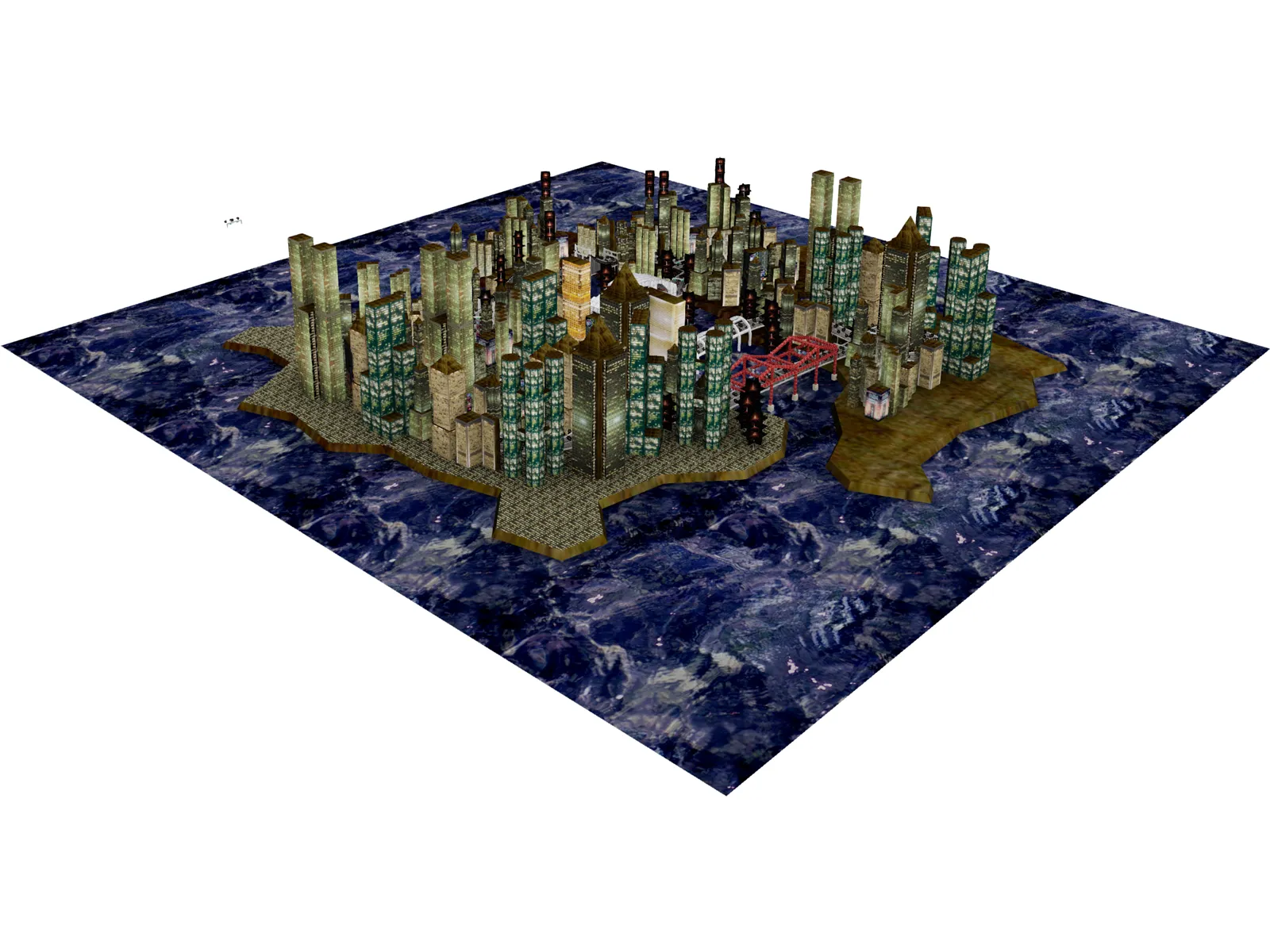 City Part at Midnight 3D Model main preview