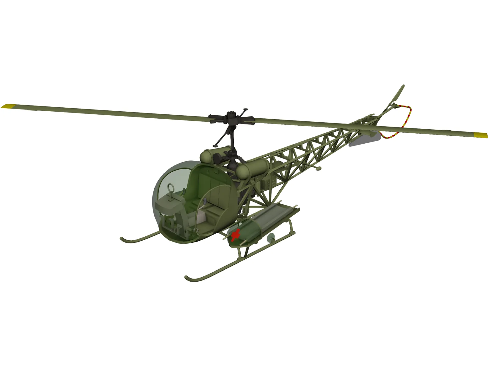Bell H13 3D Model main preview