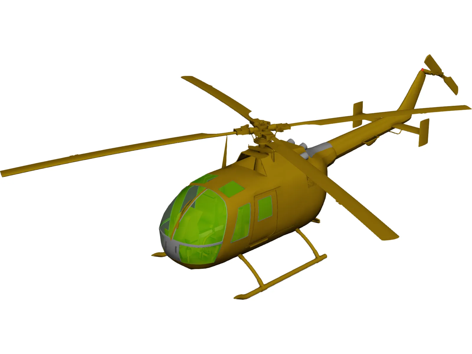 MBB BO 105 3D Model main preview