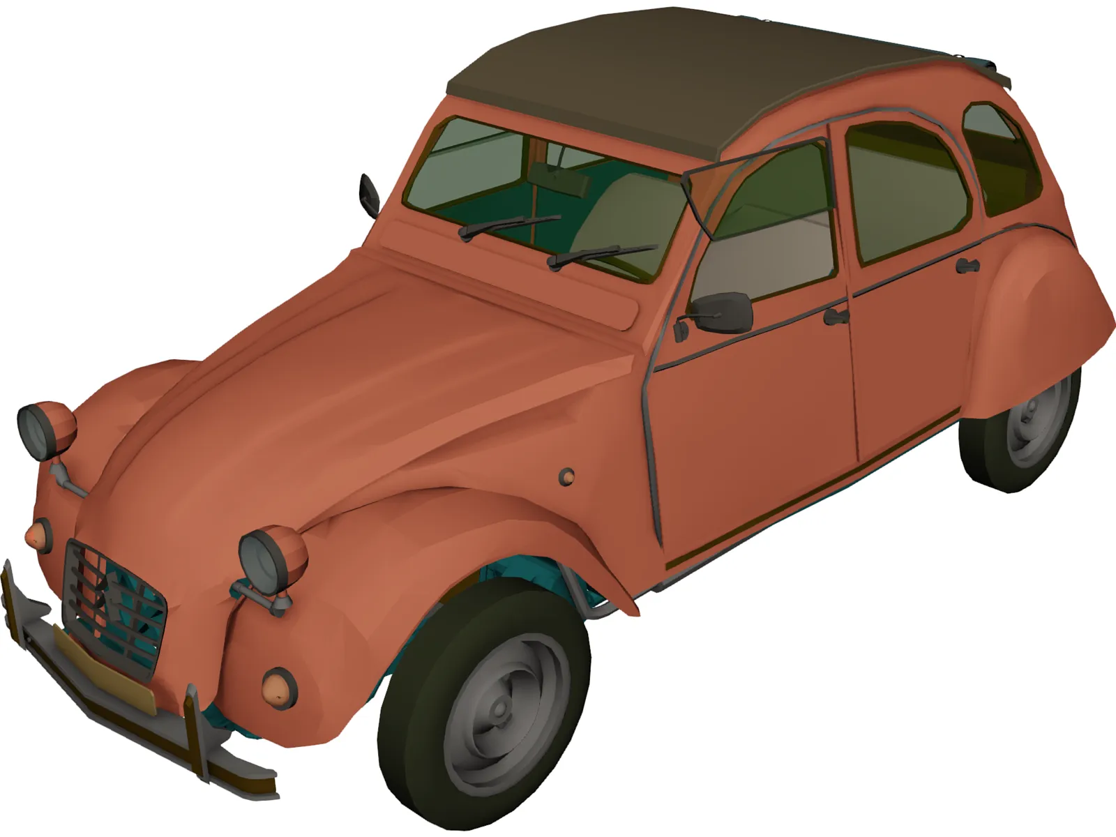 Citroen 2CV (1964) 3D Model main preview