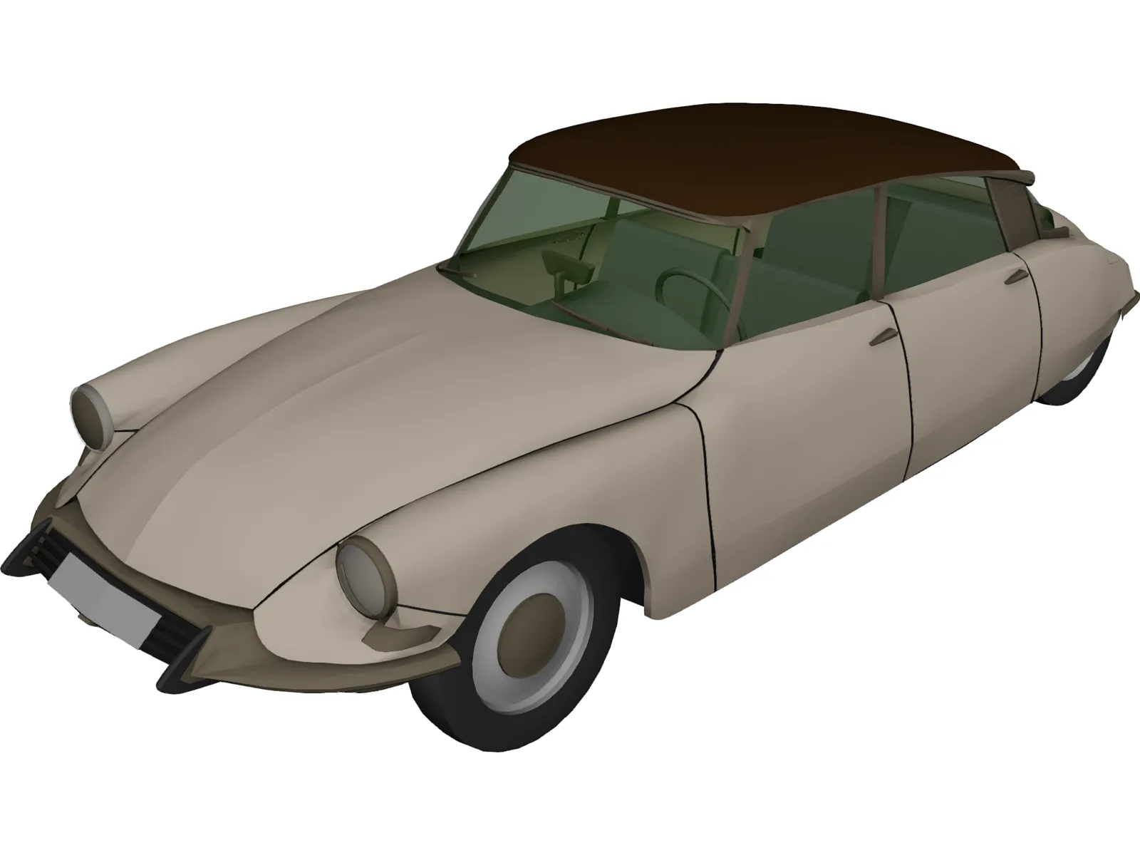 Citroen DS19 (1966) 3D Model main preview