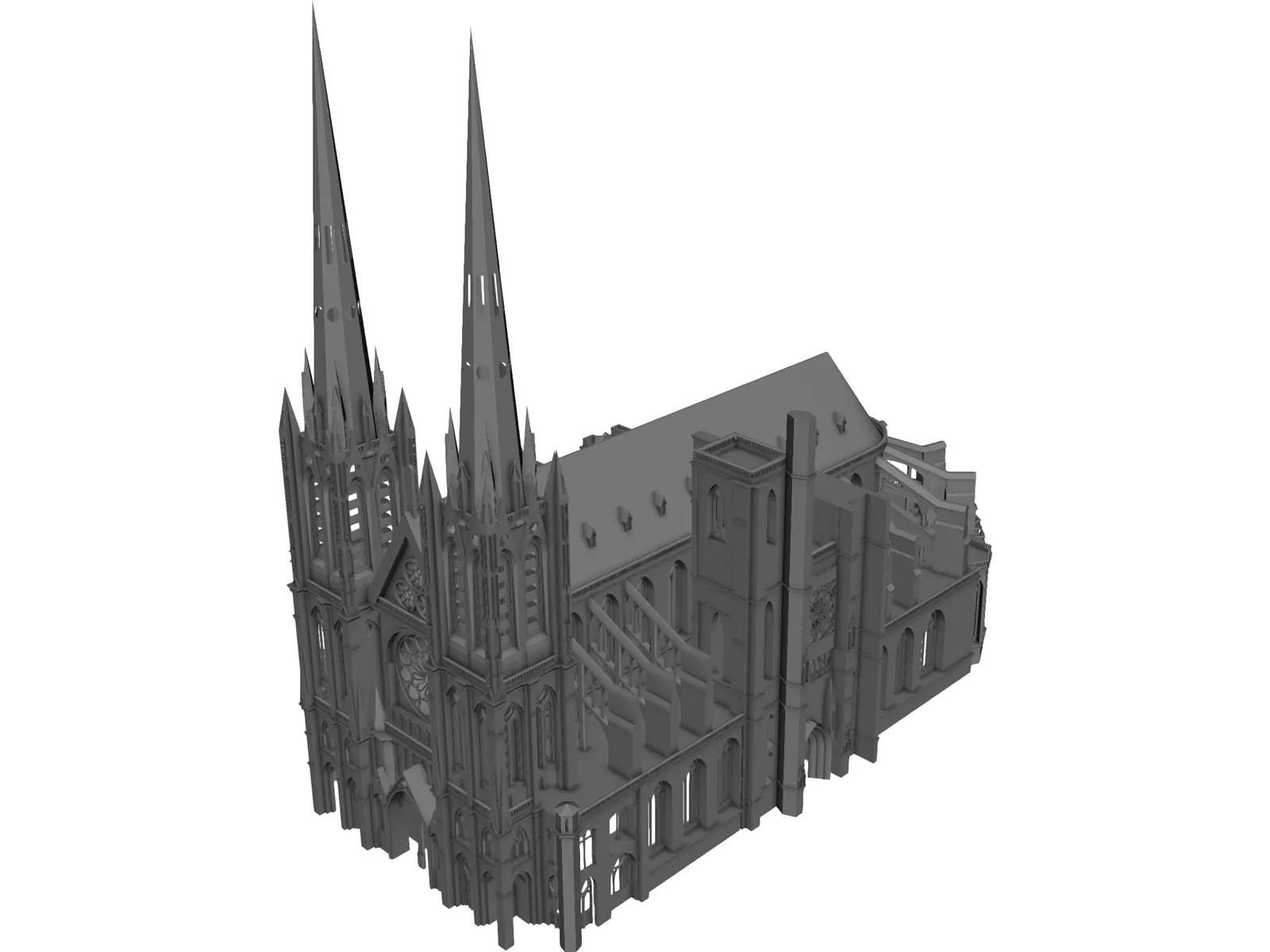 Cathedral Clermont 3D Model main preview