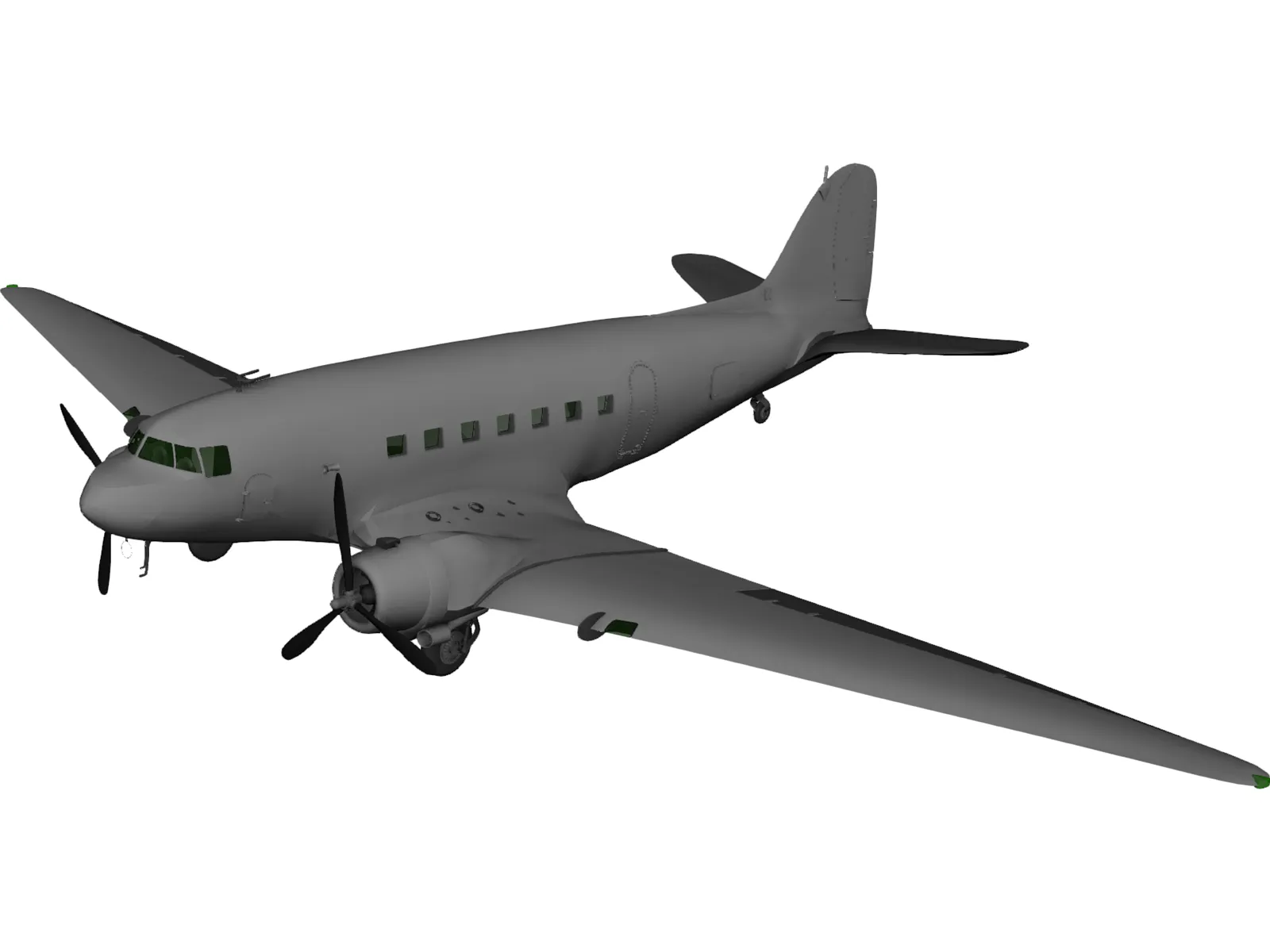 Douglas DC-3 3D Model main preview