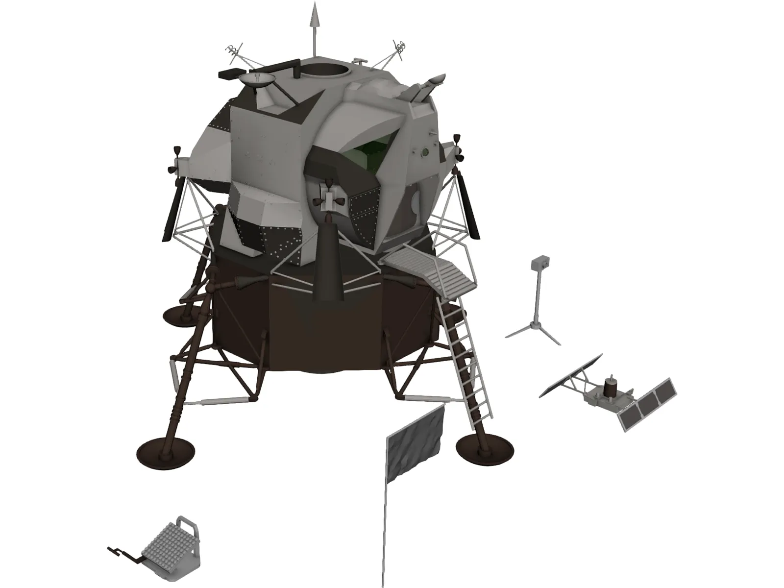 Eagle First Lunar Landing 3D Model main preview