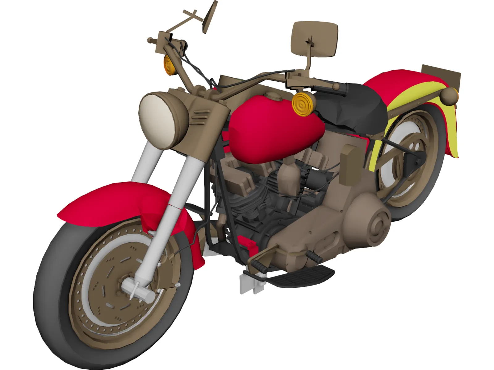 Harley-Davidson FLSTF Fatboy 3D Model main preview