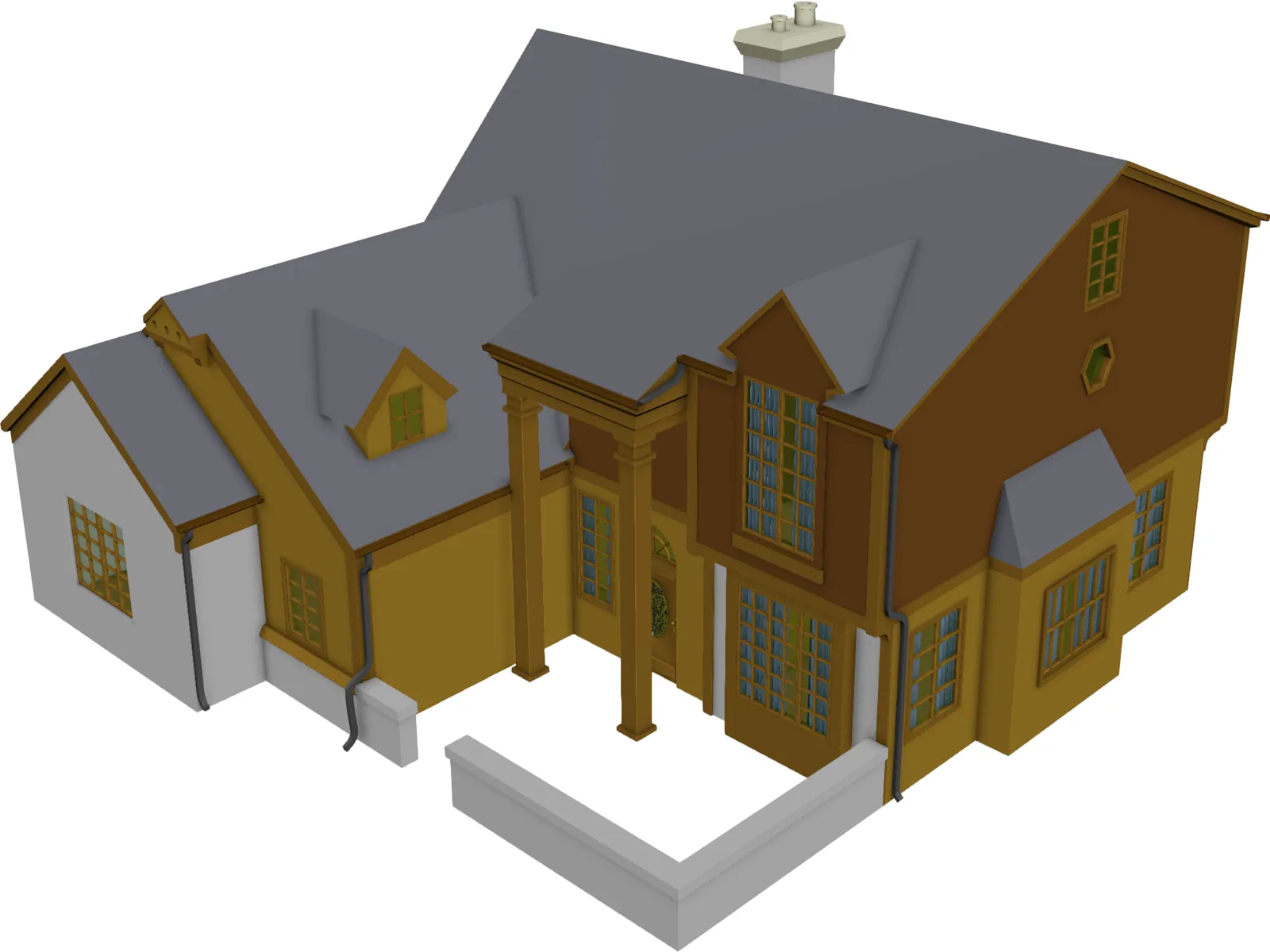 House Two Story Traditional 3D Model main preview