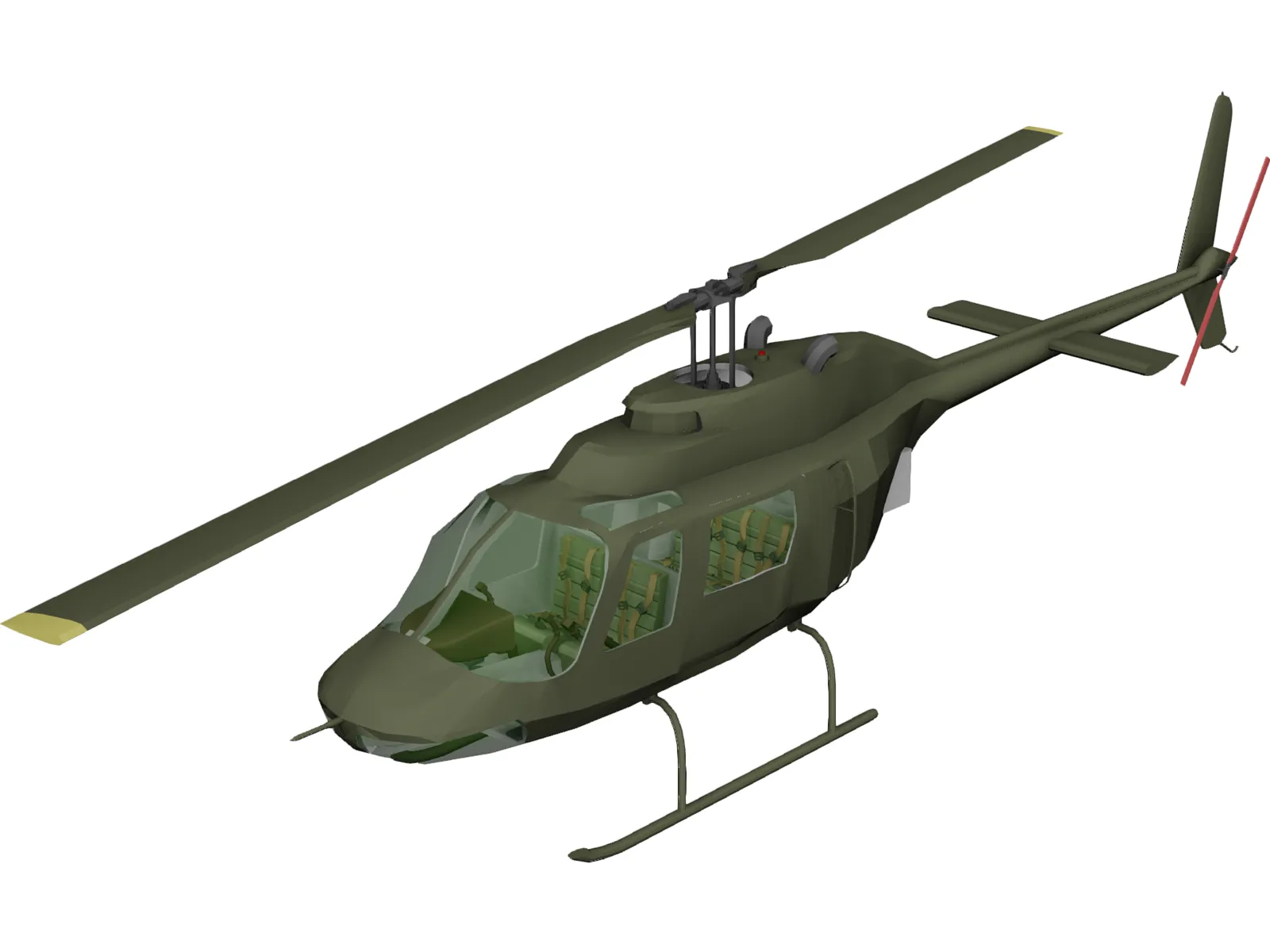 Bell 206 JetRanger [+Interior] 3D Model main preview