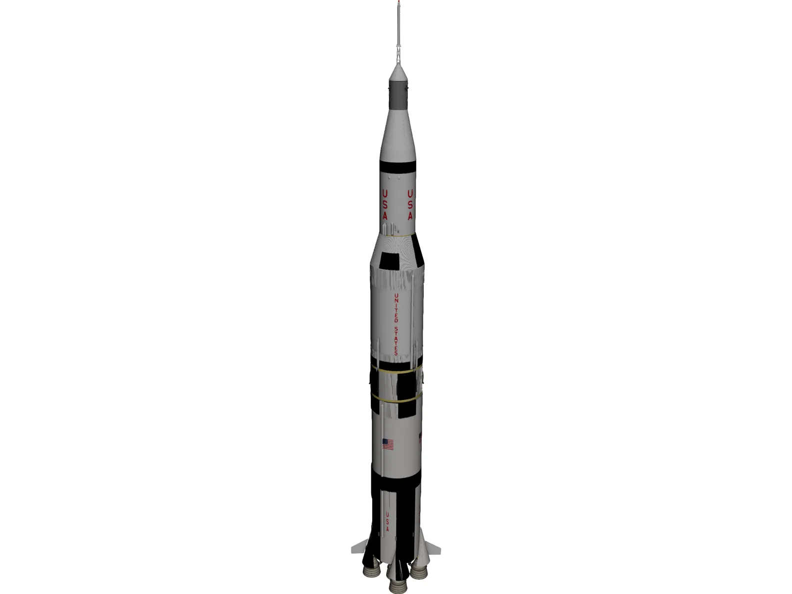 Apollo Saturn V Rocket 3D Model main preview