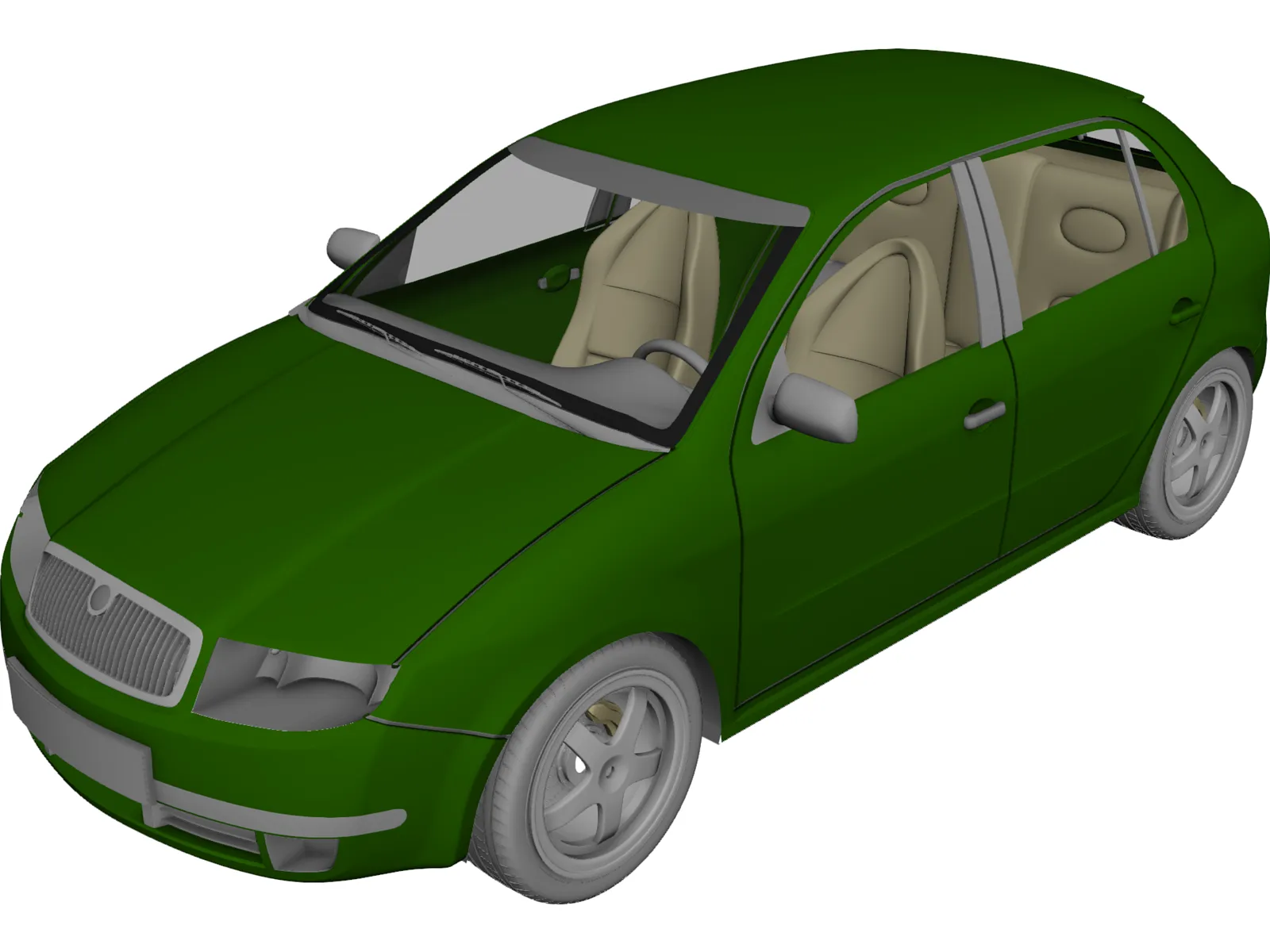Skoda Fabia 3D Model main preview