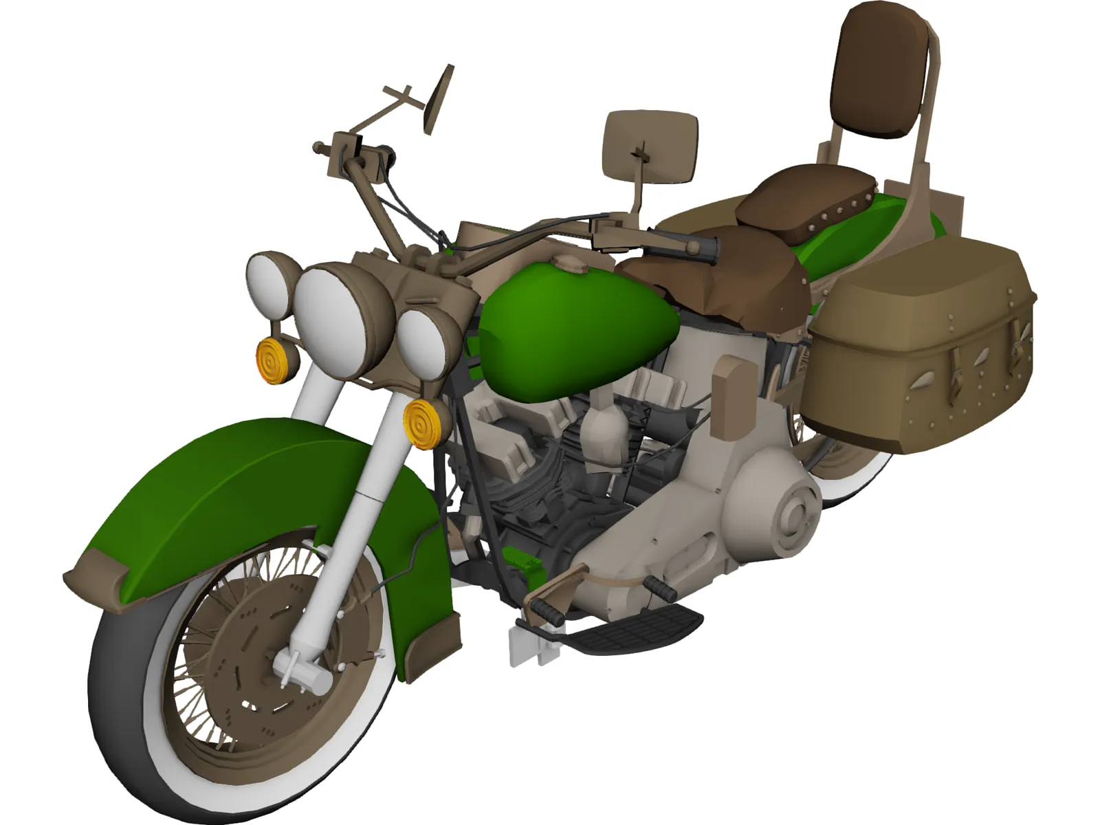 Harley-Davidson FLSTC Heritage Softail Classic 3D Model main preview