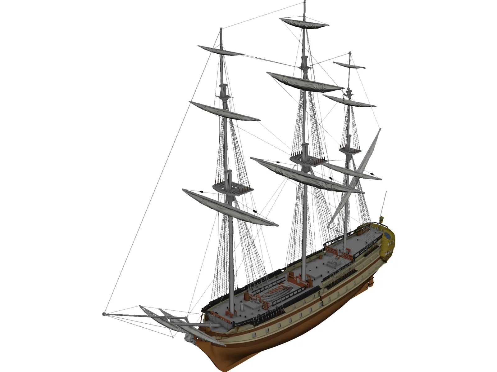 Le Glorieux Ship Of Line 3D Model main preview