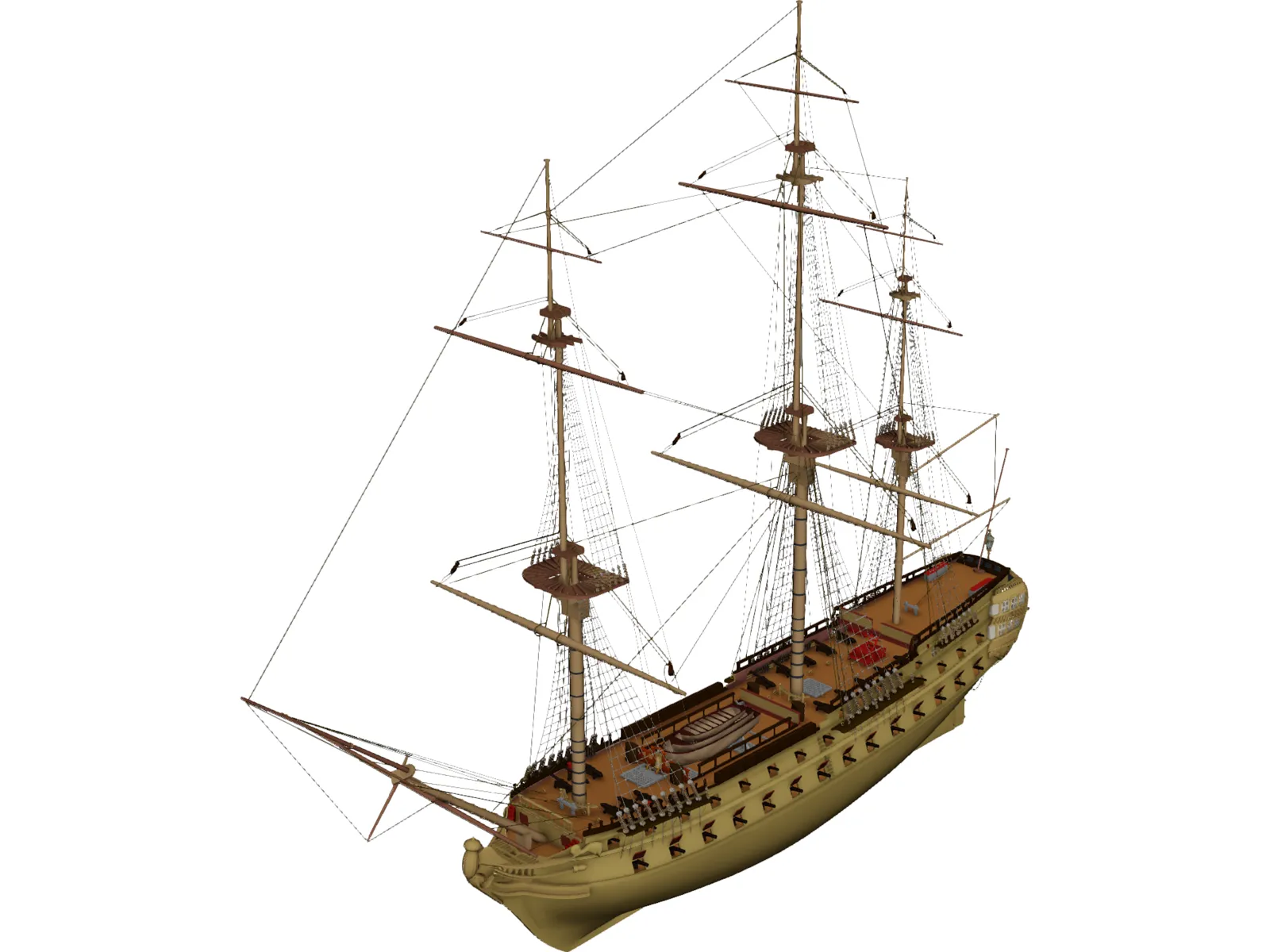 Le Superbe Ship Of Line 3D Model main preview