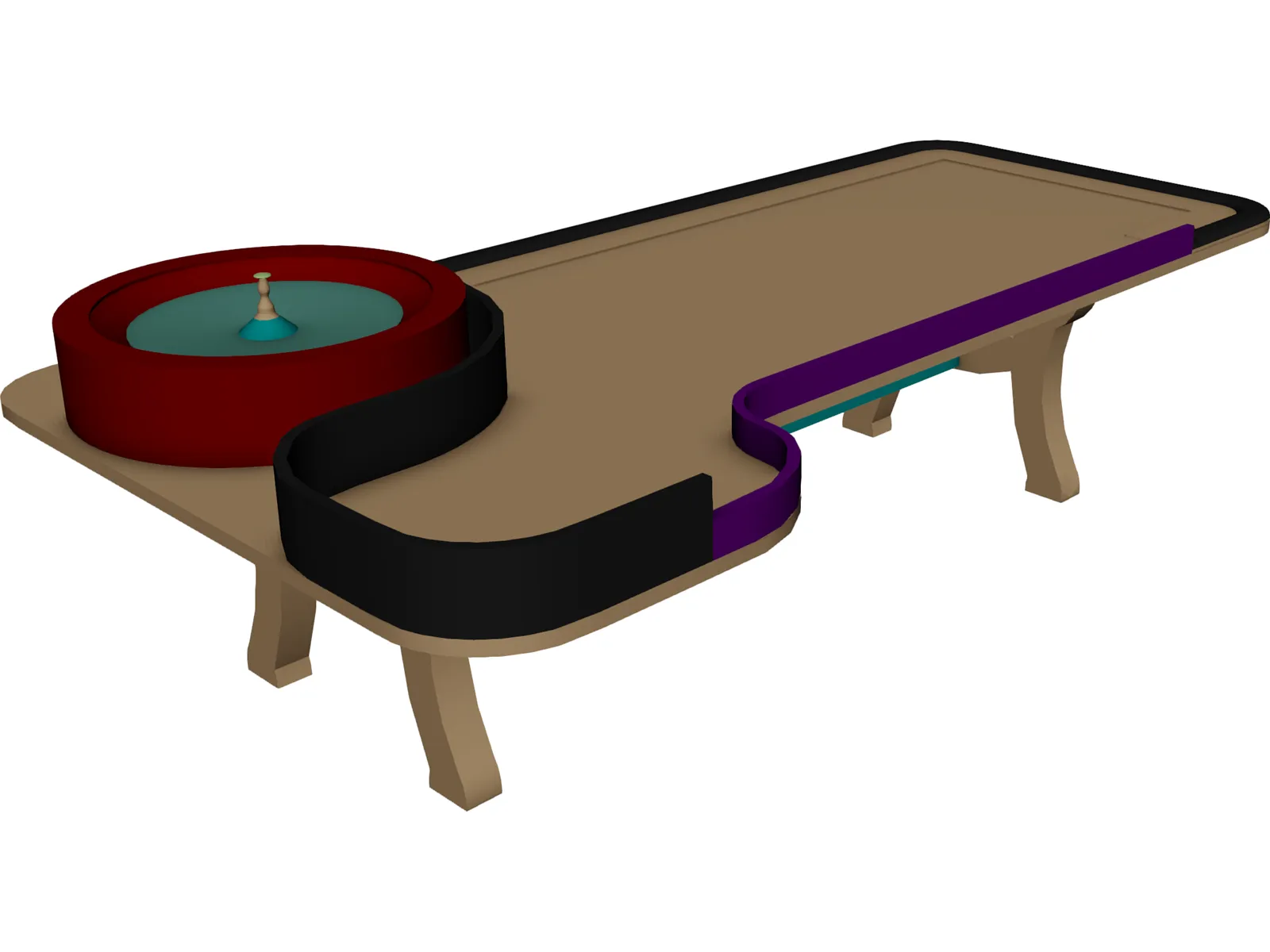 Roulette Table 3D Model main preview