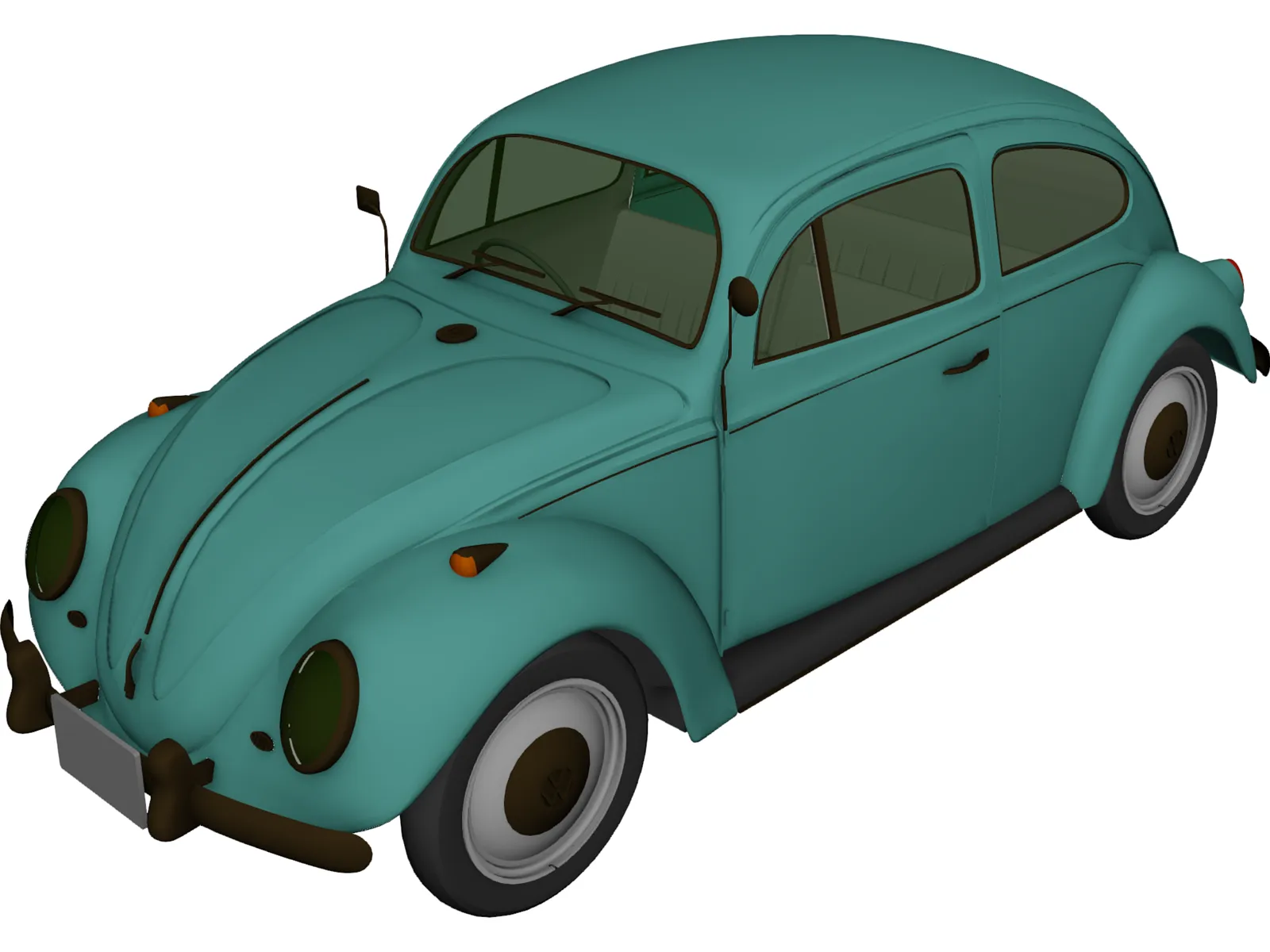 Volkswagen Beetle (1954) 3D Model main preview