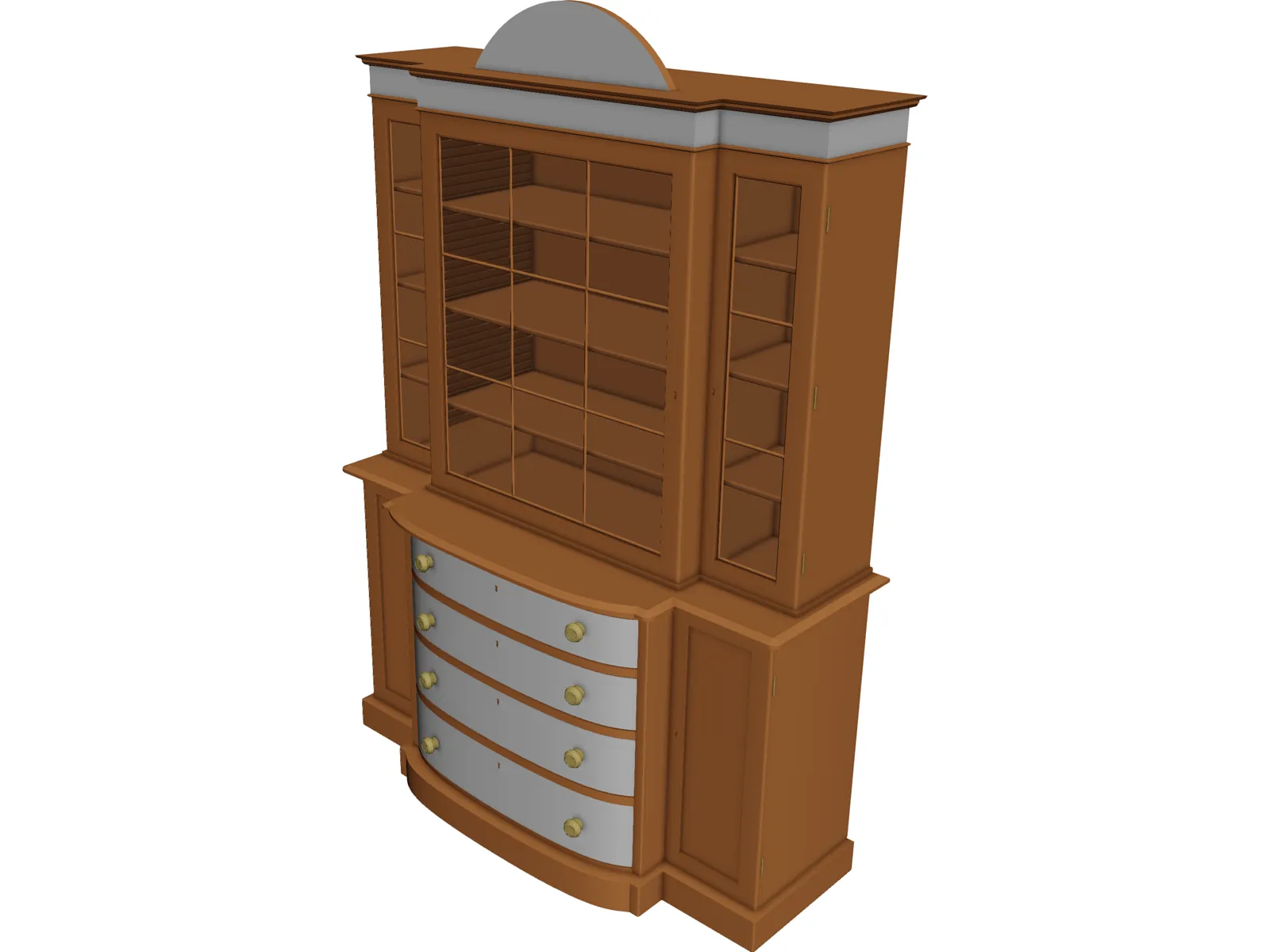 Bookcase Satinwood 3D Model main preview